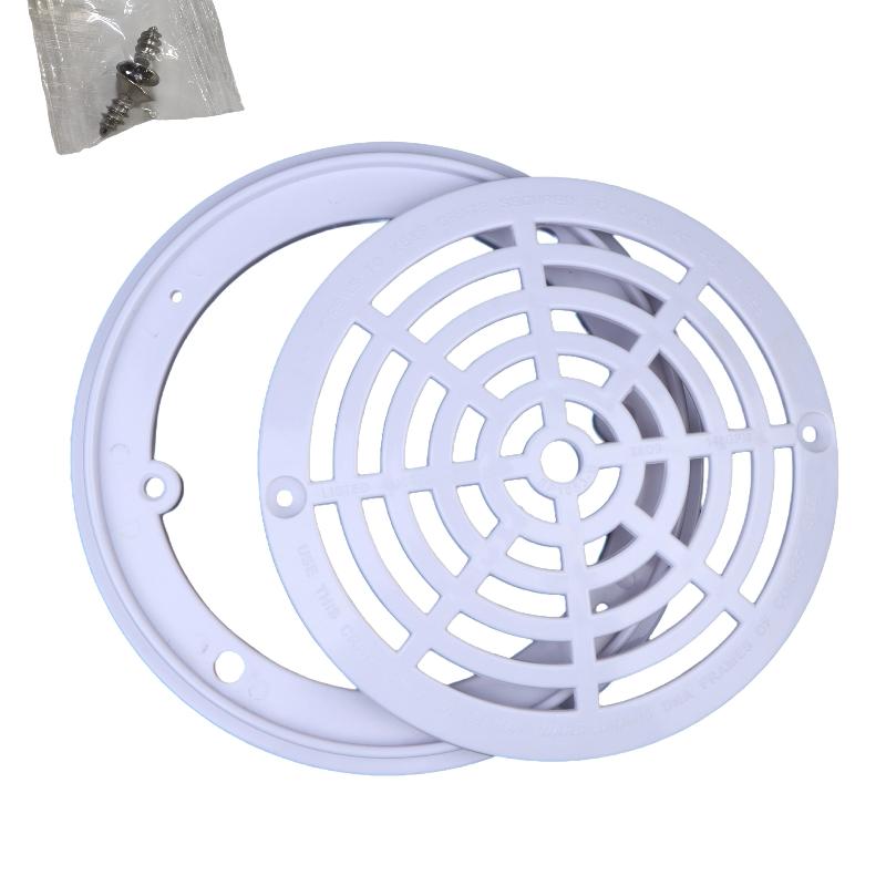 Anti-Clog Plastic Pool Main Drain Suction Cover White 1 Set Easy Install Replacement for Residential Commercial Pools one size
