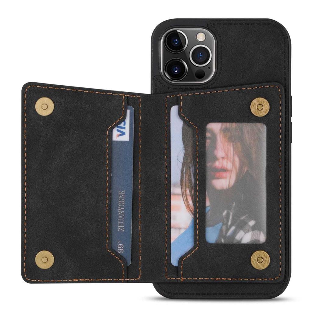 Funda para teléfono móvil Apple iPhone18 17promax tarjetero funda de cuero cartera 13mini funda protectora suave integral