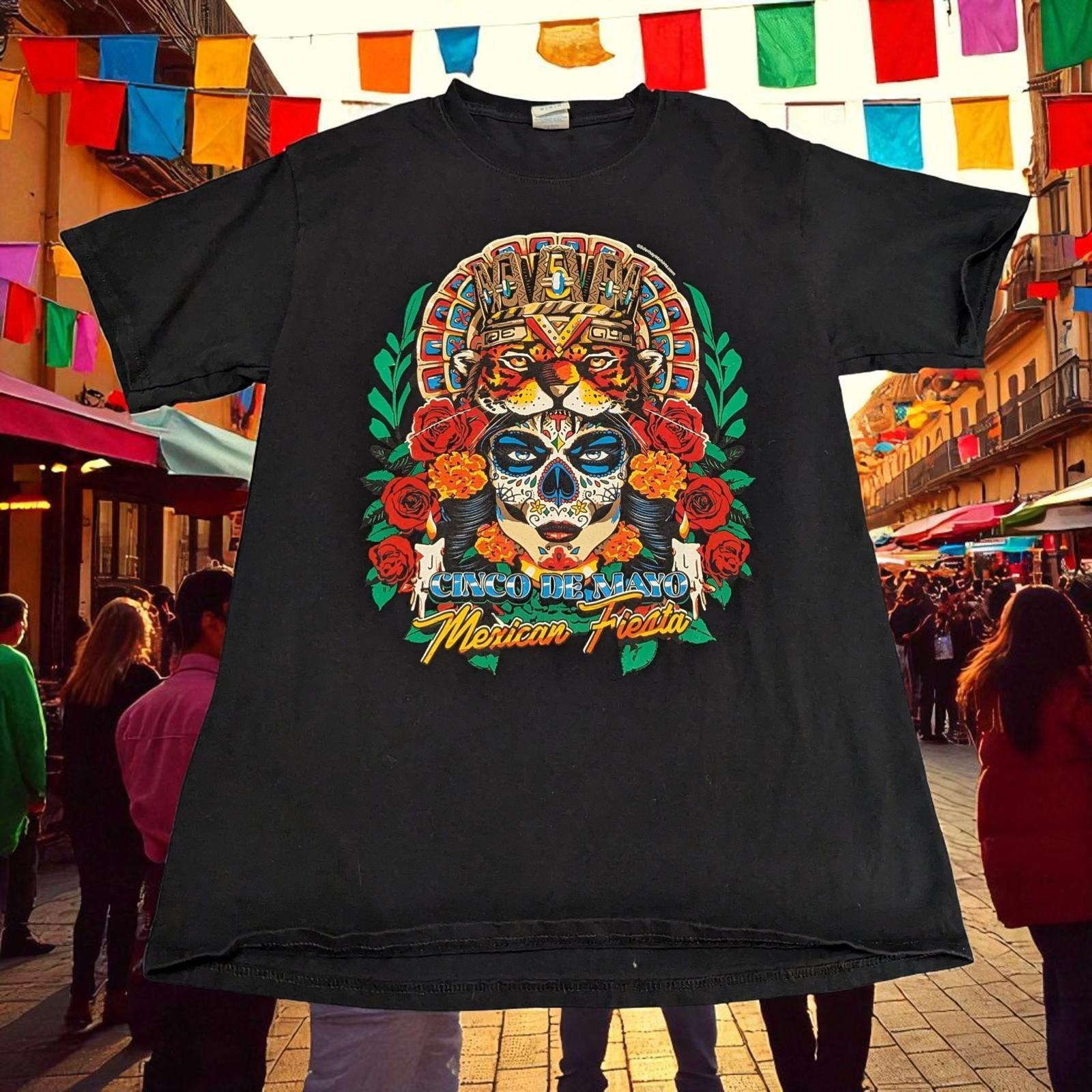 Cinco de Mayo Mexican Fiesta Calavera Catrina M Tee sugar skull mexico Riochico S разноцветный