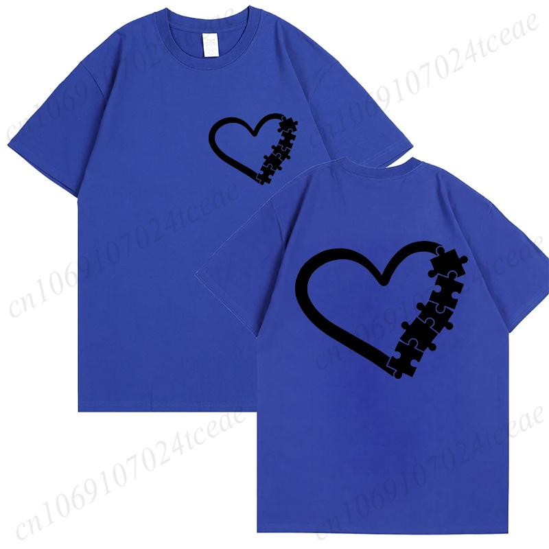 Autismus Awareness T-Shirt für Damen Autismus Mama Geschenk Sonderpädagoge Kurzarm-T-Shirts ASD Kleidung Puzzleteil Shirt