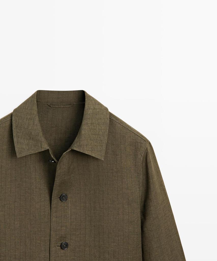 Massimo Dutti 100% Linen Pocket Overshirt