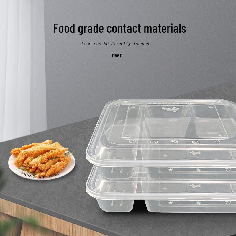 Einweg-Mahlzeitvorbereitungsbehälter mit 5 Fächern und Deckeln, 700 ml, 150 Sets