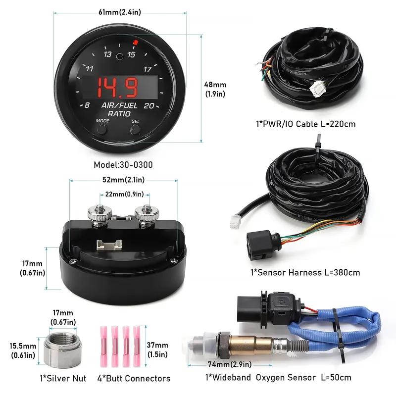 EM 30-0300 30-4110 X-Series Wideband UEGO AFR O2 Air Fuel Ratio Gauge Kit LSU 4.9 0258017025 Car Oxygen Sensor AFR Sensor Gauge