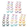 12Pcs 3D Butterfly Wall Sticker Waterproof Scratch-Resistant Wall Decals Self-Adhesive DIY Wall Decors for Living Room Bedroom Bathroom Kitchen