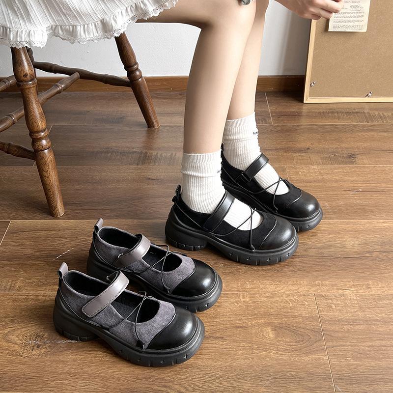 Fashion Autumn Chunky Women Mary Jane Shoes Fashion Shallow Butterfly-knot Platform Sneaker Woman Casual Flats Outdoor Cute Lolita Shoes