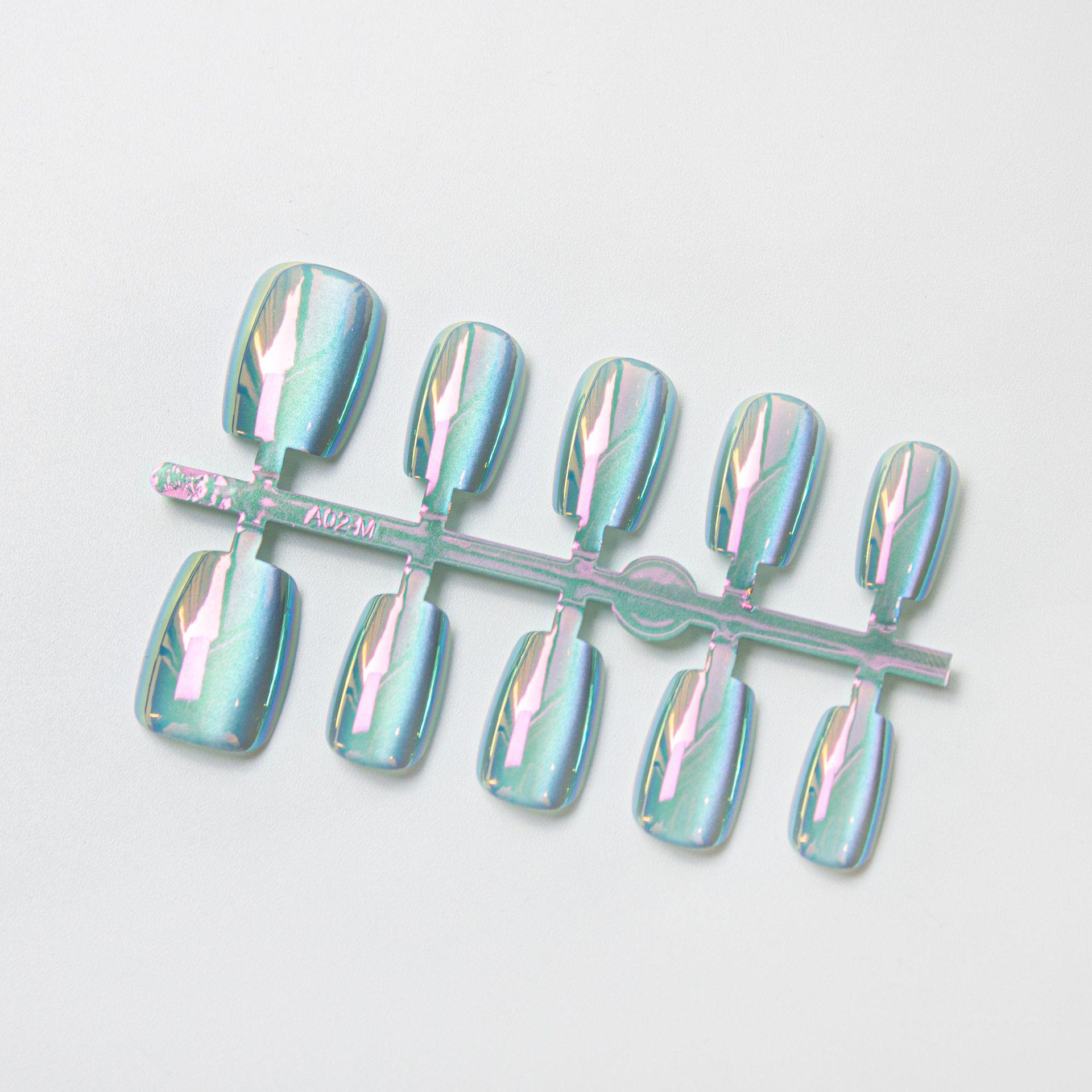 

Jiaolong Electroplated Wearable Nails: Super Flash Gel Glass Nail Set Style XS
