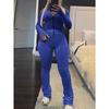 Women's Slim Fit Tracksuit Long Sleeve Zip Front Cardigan High Waist Flared Leg Pants Matching Two Piece Outfit