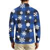 Men's Casual Long Sleeve Neck T-Shirt with Christmas Print, Holiday Party Top