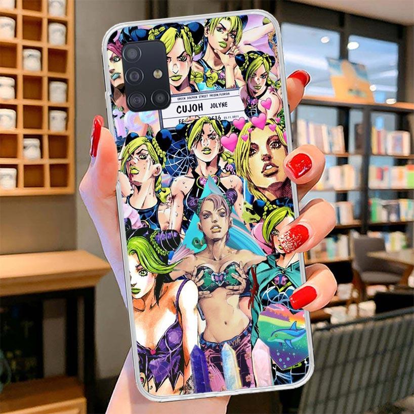 JoJo Bizarre Adventure Jolyne Cujoh Cover Phone Case For Samsung Galaxy A12 A22 A32 A52 A72 A02S Phone Case Note 20 Ultra 10 S10