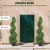 VEVOR Artificial Topiaries Boxwood Trees, 3ft Tall (2 Pieces) Faux Topiary Plant Outdoor