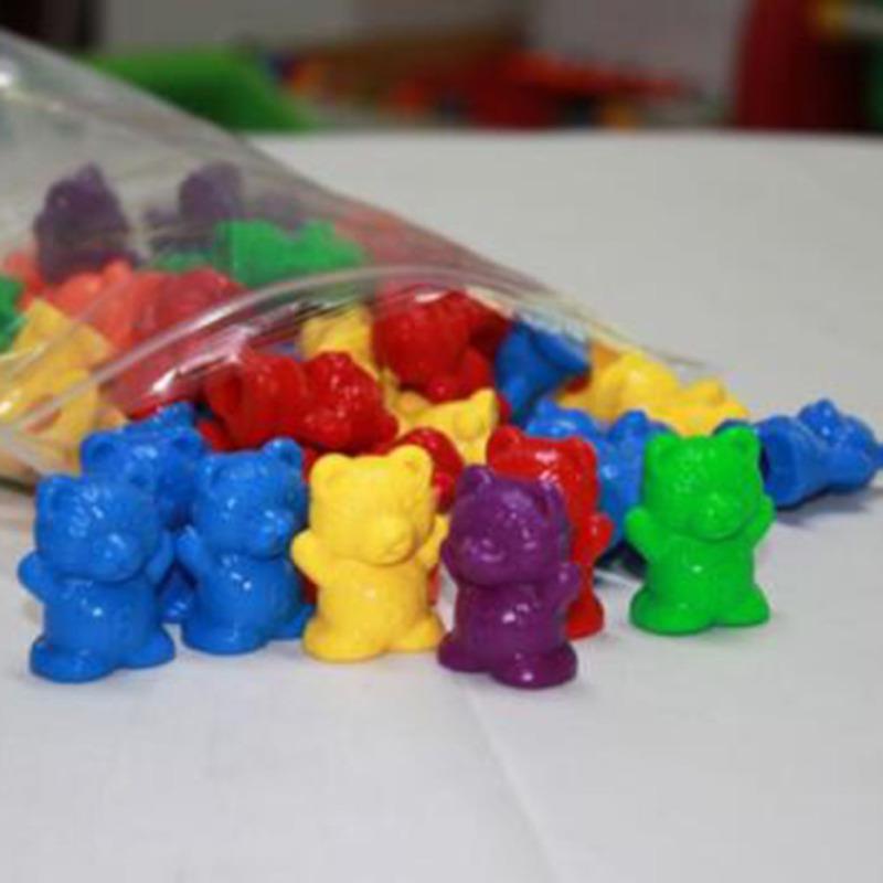 Rainbow Counting Bears Muffin Cups Montessori Color Sorting Matching Game Kid Baby Early Educational