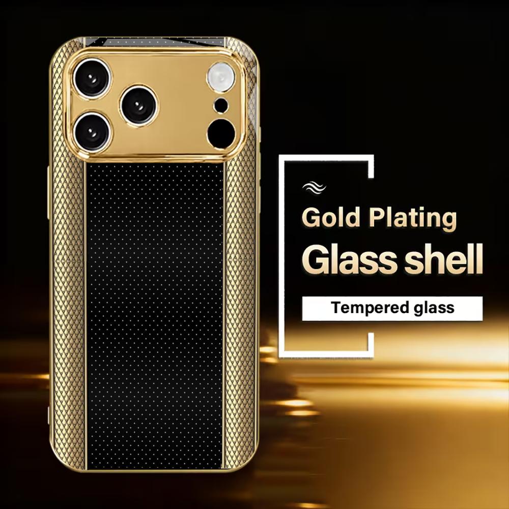 Exquisite Luxurious High-end Phone Case Electroplated Glass PhoneCase for iPhone 17 16 15 14 13 12 11pm Pro Plus Dropresistant