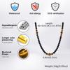 Casual Turquoise Beaded Necklaces for Men Boys,Summer Beach Tiger Eye Stone Collar,Waterproof Swimming Jewelry Gift