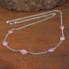 Pink Fire Opal Tumble Beads Chain Necklace, Fire Opal Gemstone Chain Necklace, Opal Handmade Jewelry for Women, Birthstone Gift for Mom