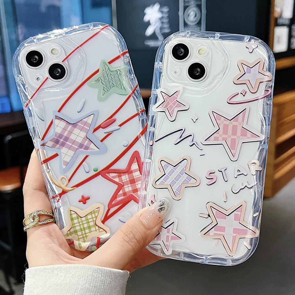 Sevimli Silikon Kılıf Xiaomi Redmi için Not 13 12 11 Samsung A54 A24 A14 Oppo A78 A58 A38 Infinix Not 30 Pro Funda Meteor Yıldız Kapak Yumuşak TPU Tampon