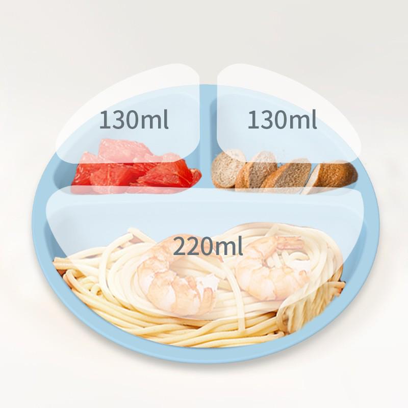 Food Grade Silicone Baby Feeding Plate with Compartments
