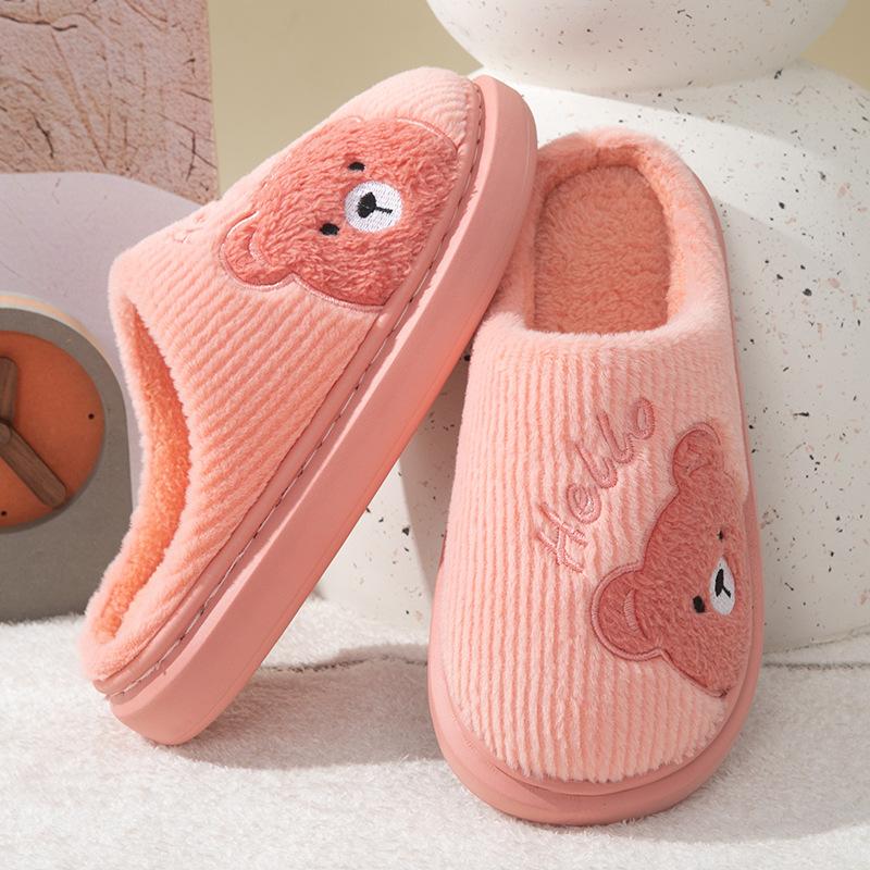 Unisex Autumn Winter Warm Cotton House Slippers, Eco-Friendly New EVA Thick Non-Slip Sole Fleece Lined Cozy Indoor Home Slippers for Women & Men