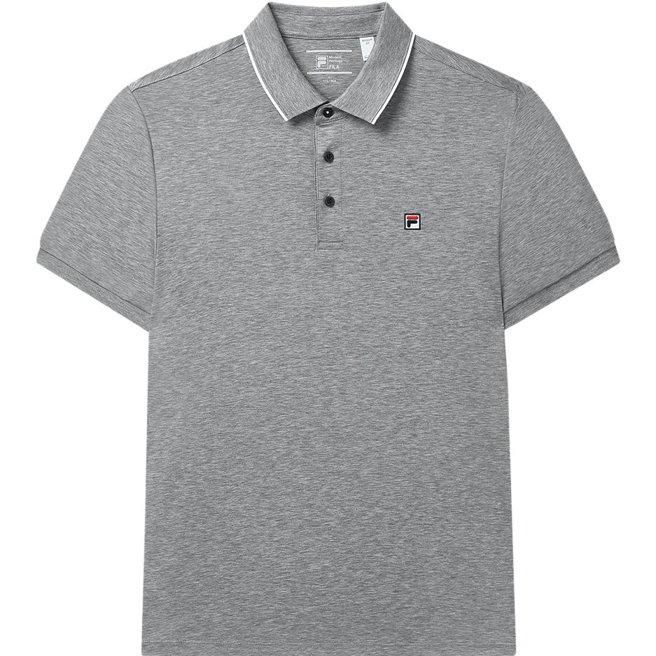 

FILA 2023 Summer New Business Short Sleeve Polo Shirt Men tops Light-Black Gray F11M321106FMG XXXL