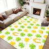 St Patricks Day Clover Rug Irish Green Shamrock Leaf Decor Carpet Holiday Home Decor Floor Mat Soft Non-Slip Living Room Mat
