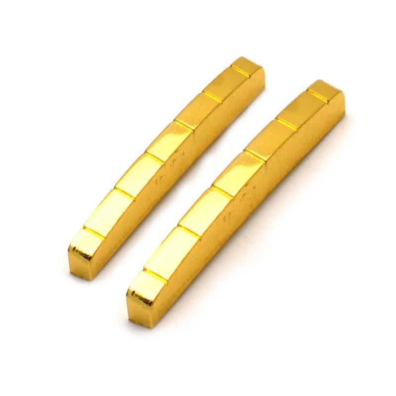 6 Strings Guitar Bridge Nut, Adjustable Brass Bridge Nut for 6 String Multiscale Electric Guitar Replacement Accessories