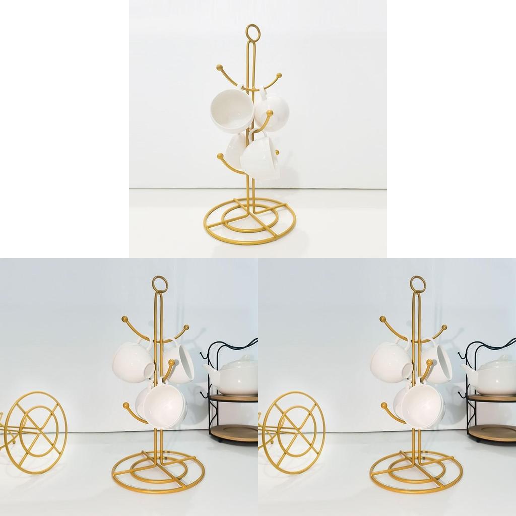 Nordic Style Iron Cup Rack With Drip Tray For Kitchen Storage And Organization