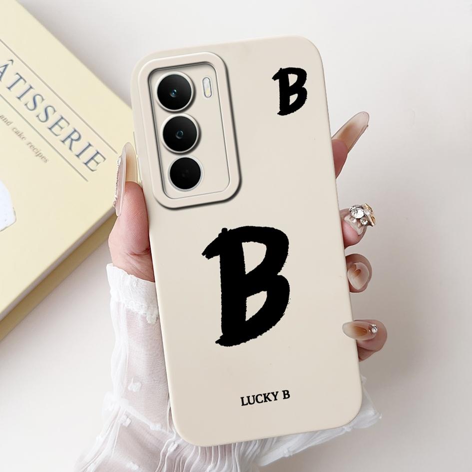 For Realme C71 2025 Case RMX5303 Cover Cute Lucky Initial Letters Soft Silicone Lens Protective Covers For RealmeC71 C 71 Bumper