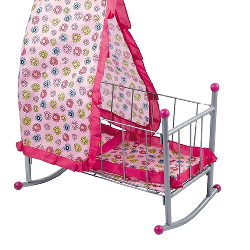 Simulation Baby Doll Cribs and Cradles With Hood Furniture Playsets Toy
