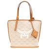 Himmel Allover-Print-Design Große Kapazität Canvas und Leder Tragetasche Einkaufstasche Schulter-Handtasche Mini Damen-Tragetaschen Beige MWPESAC02I9001