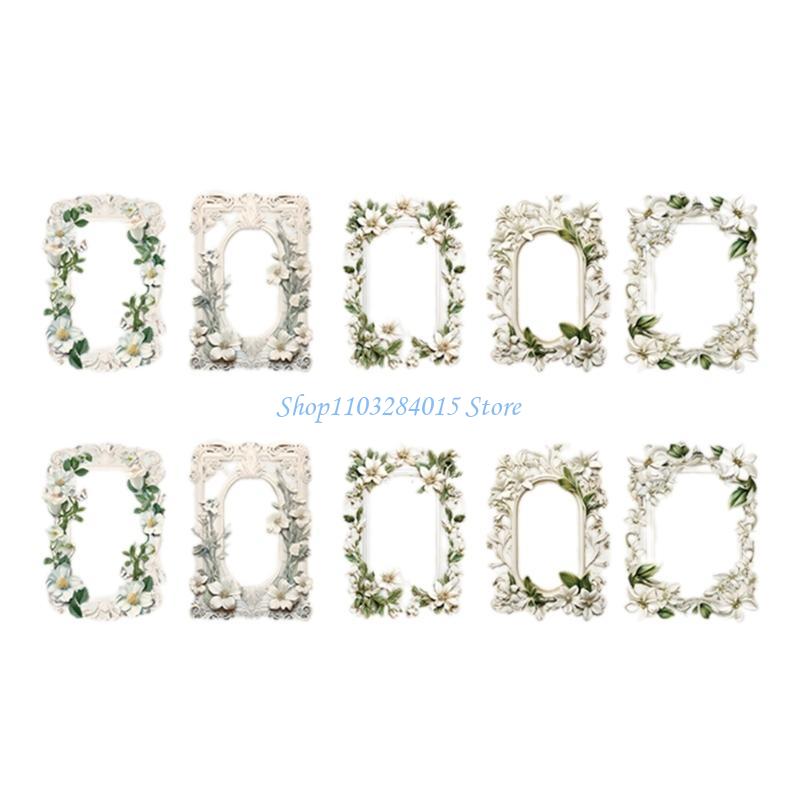 R6FF Vintage Embossed Cutout Frame Collage Card for Scrapbooking Journaling Photo Album Christmas Card Paper Craft Decoration