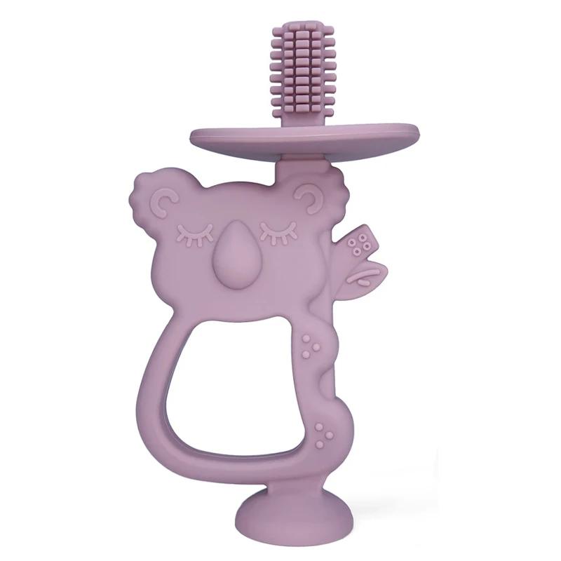 Baby Silicone Training Toothbrush BPA Free Rodent Animal Koala Safe Toddle Teether Chew Toy Teething Ring Infant Baby Accessorie