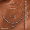 Elegant Pearl Rhinestone Flower Jewelry Set: Necklace, Earrings & Bracelet for Weddings & Banquets