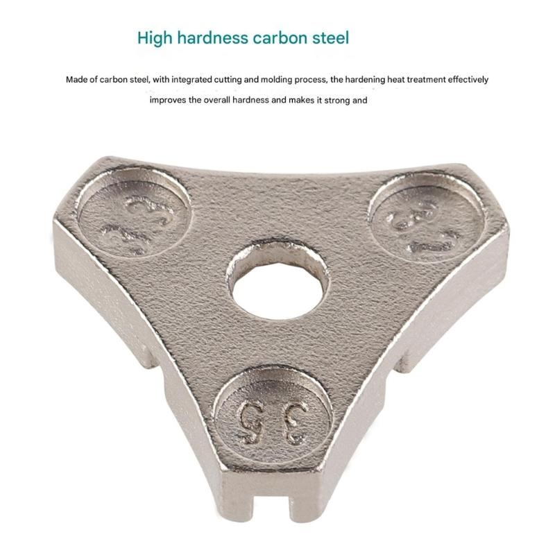 3 Size Triangular 6 Port Spoke Carbon Steel Silver Bike Repair Tool Wheel Repair Adjuster Bike Wire Wrench