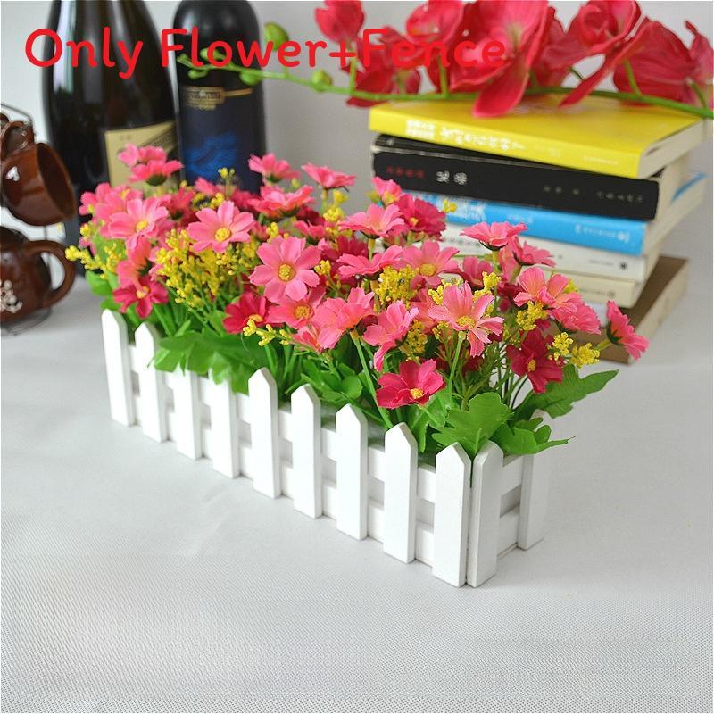 Home Living Artificial Plant Set With Wooden Fence For Wedding Decor And Photo Props