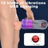 Silicone Aircraft Cup Penis Masturbation Cup for Men Vibration Blowjob Sucking Machine Transparent Soft Pussy Adult Sex Toy