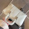 Korean Version of Fashion High-end Temperament Simple Portable Small Square Bag Light Luxury Versatile Commuter Style Solid Color PU Messenger Women's