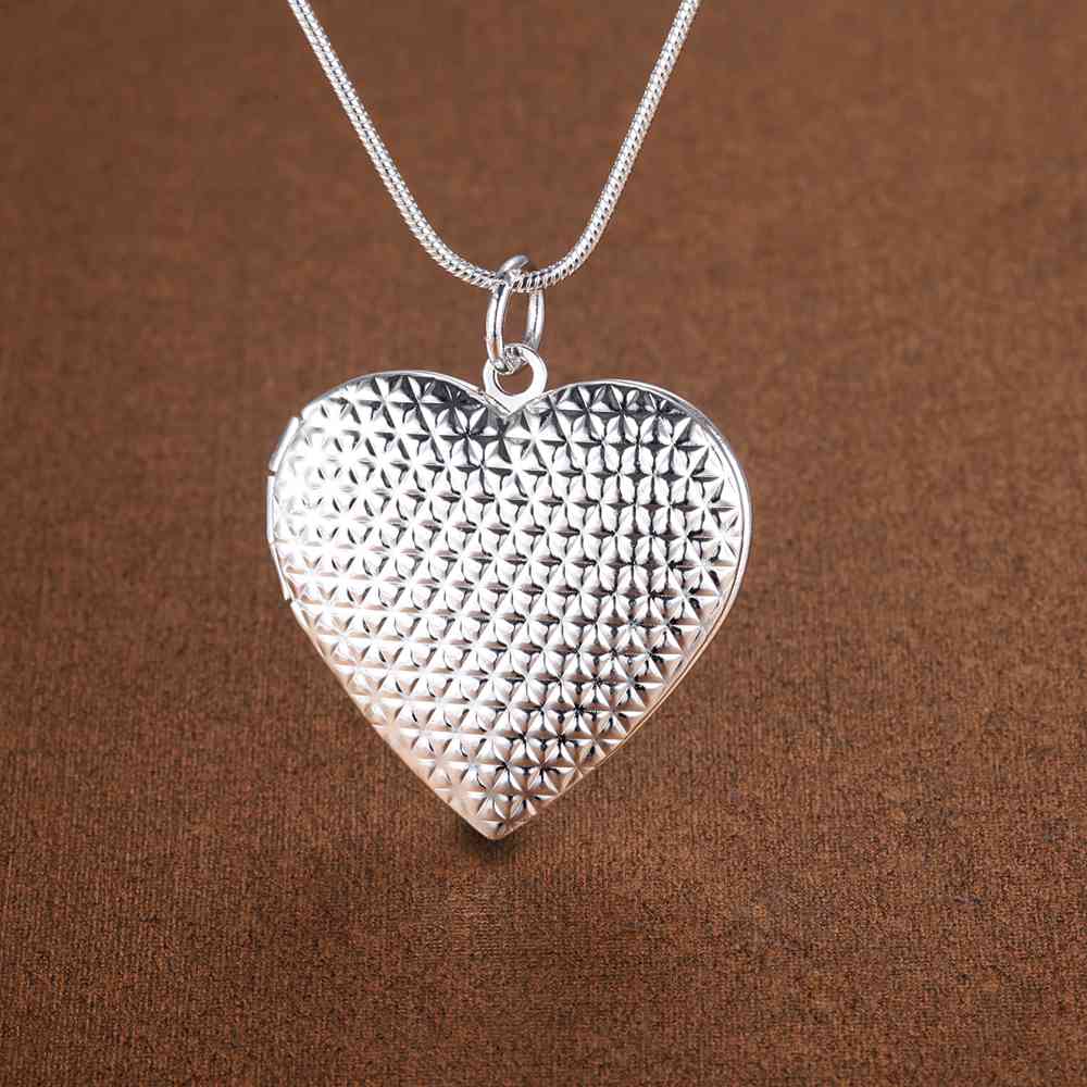 wholesale 925 Sterling Silver Necklace Pendant chain Photo frame For Women Luxury Fashion Wedding Engagement Jewelry