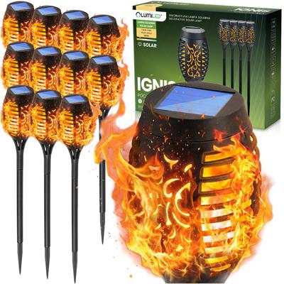 Lumiled Ignis 12X Solar Garden LED Stake Torch Flame Effect