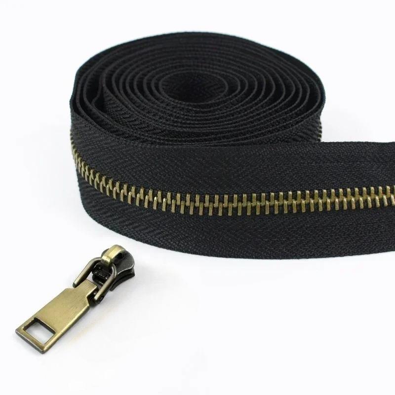 1/2/3/5M Meetee 5# Rollen-Metallreißverschlüsse mit Schiebern Tasche Schuhe Jacke Dekor Verschluss Reißverschluss nach Metern DIY Reparatur Nähzubehör