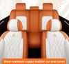 Full-Cover Colorful Stitched Car Seat Covers, 5-Seater Full Set - Comfortable & Durable Napa Leather, All-Season, Fits Most Cars