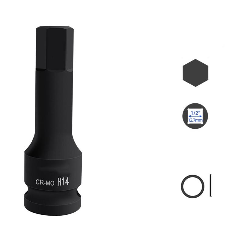 Durability 22mm Hex Impact Bit Socket 1/2Inch Drive Chrome Molybdenum Steel for High Torques Applications for Mechanics