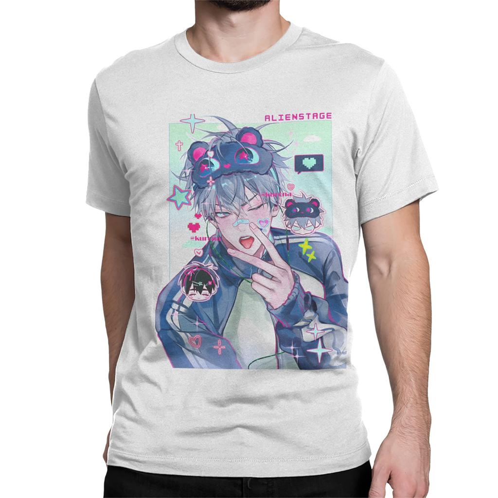Lustiges Alien-Bühnen-T-Shirt für Herren und Damen, Rundhals, reine Baumwolle, Till Ivan Cartoon, kurzärmelig, Party-Kleidung
