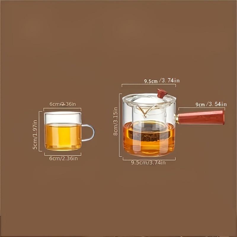 1/5pcs Glass Teapot Set 1pc Teapot And 4pcs Tea Cups Electric Ceramic Stove Tea Maker High Temperature Resistant Filter Teapot With Wooden Handle Kung