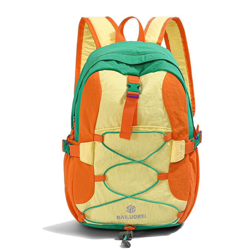 Color-Blocked Backpack Unisex Large Capacity Lightweight for Commuting and Travel Student Schoolbag