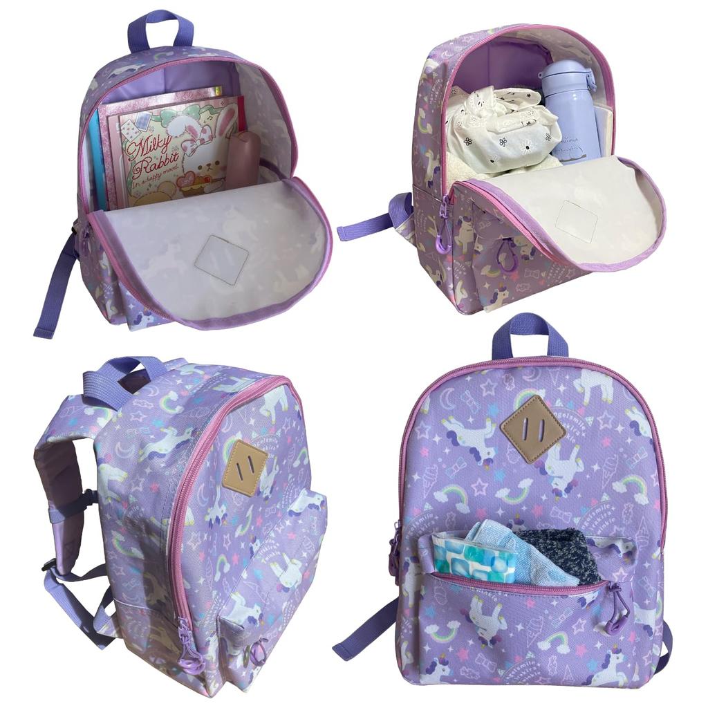 Elementary Unicorn 9 Liter Capacity Girls' Backpack, School, Toddler, Design, Purple, (Backpack Only)