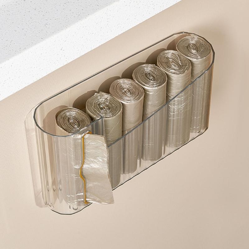 Multipurpose Plastic Bag Storage Box Large Capacity Wall Mounted Trash Bag Holder Dispenser For Daily Use