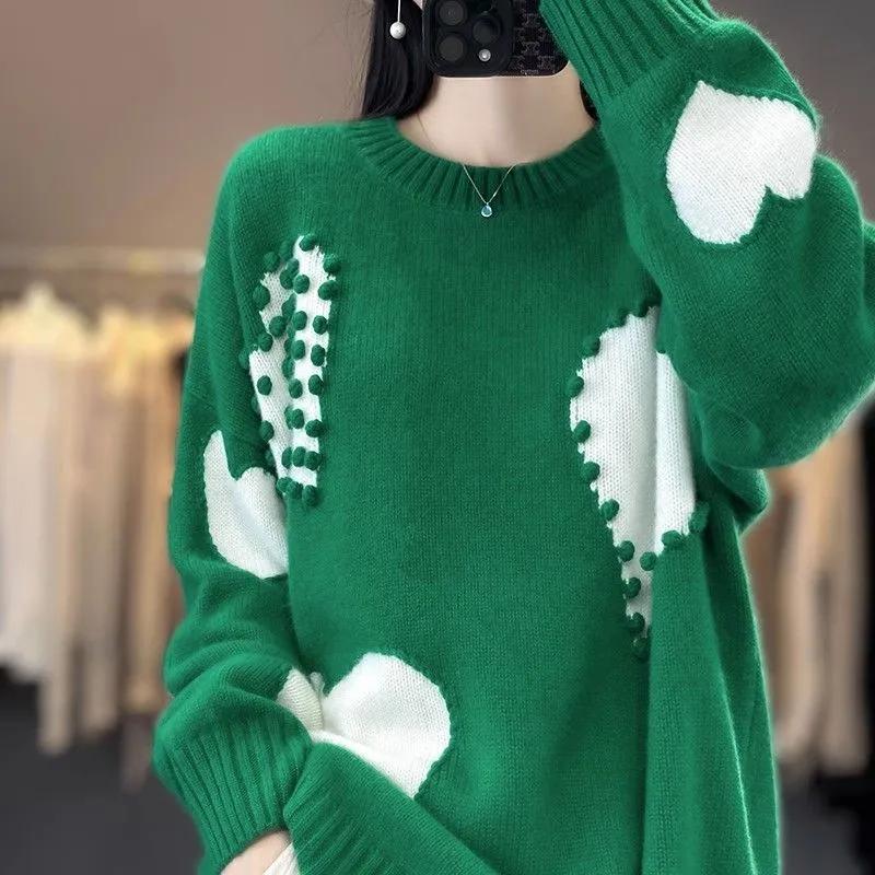 Sweater for Women Winter Oversize Thickened Pullover Warm Knitted Striped Crew Neck Base Layer Stretchy Long Sleeve Jumper Tops