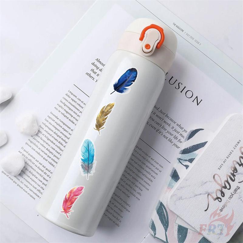 50Pcs/Set Colorful Feather Series 03 PET Stickers Waterproof DIY Fashion Doodle Decals Stickers