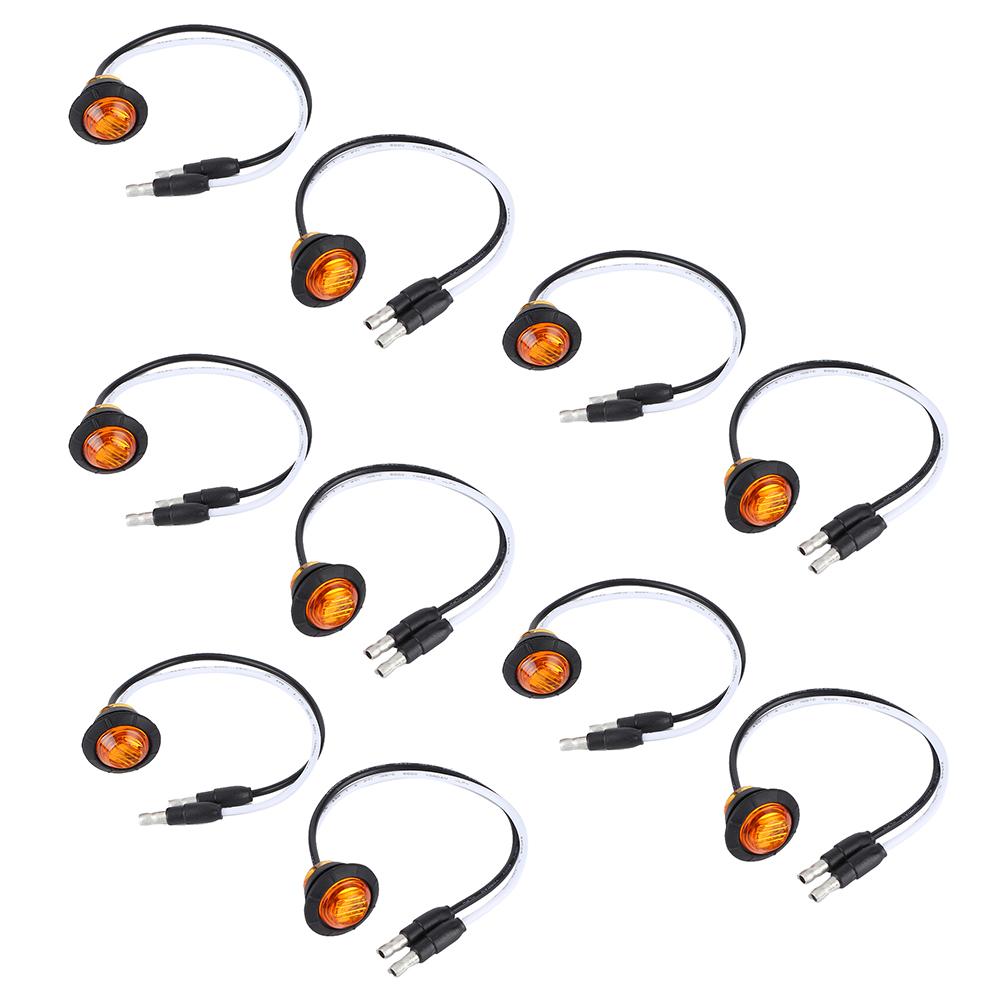 10pcs 3Celsius4in LED Side Marker Light Clearance Lamp with   Terminal 12V for Car Trailer Truck Yacht