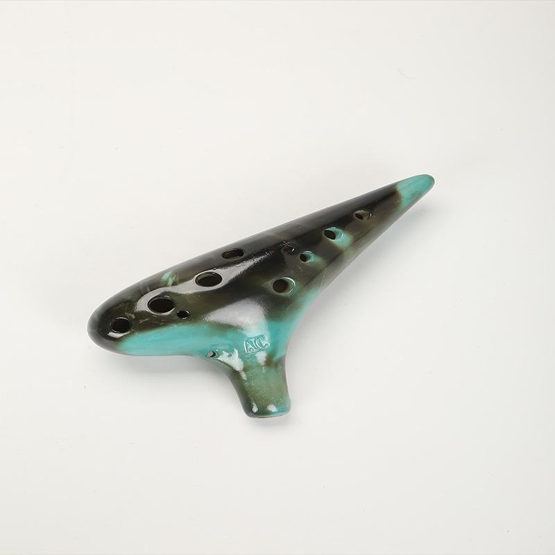 Keramická okarína pro začátečníky, 12 děr, tón C, pro výuku