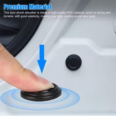 Car Door Anti-Shock Pads Universal Door Hood Trunk Black Noise Reduction Collision Protection Self-Adhesive Silicone Buffer Pads